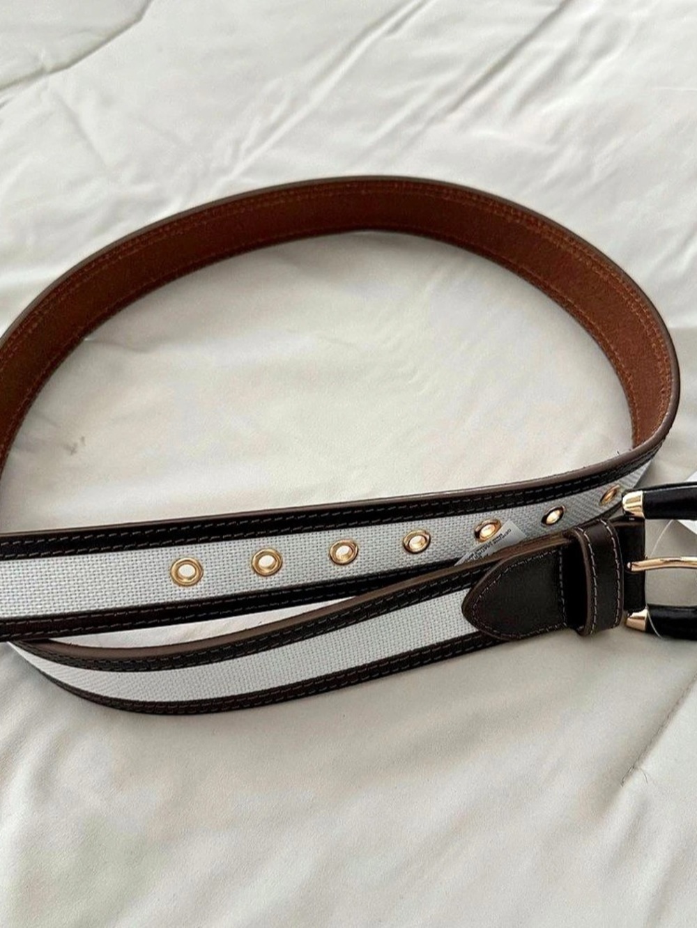 JASON WU Leather Brown & White Belt size M NWT